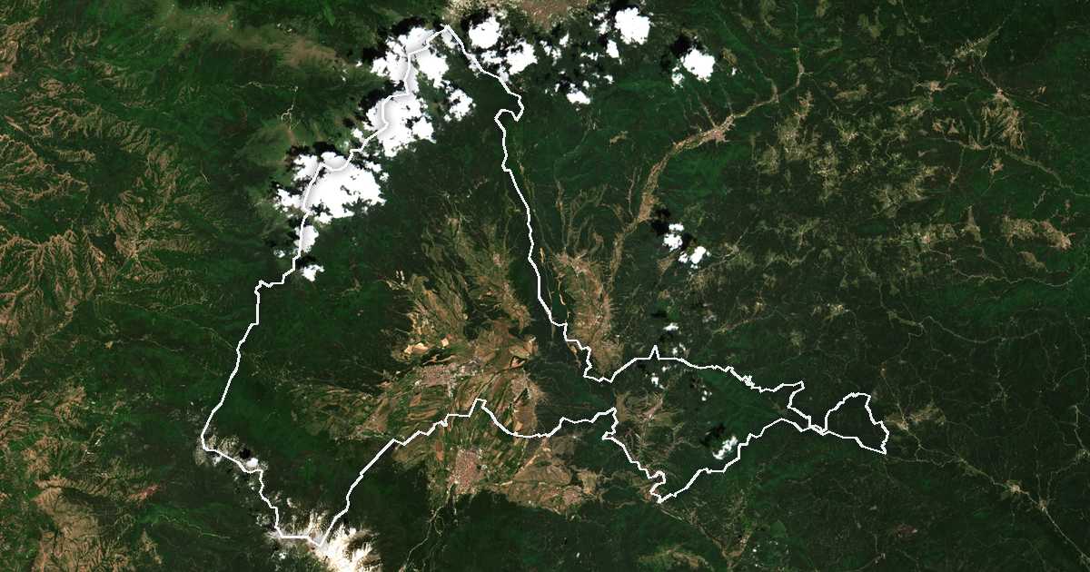 Imagine din satelit cu limita trasată: Razlog