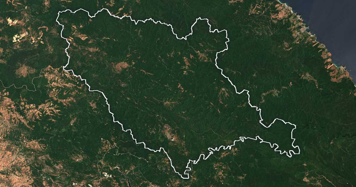 Imagine din satelit cu limita trasată: Malko Tărnovo
