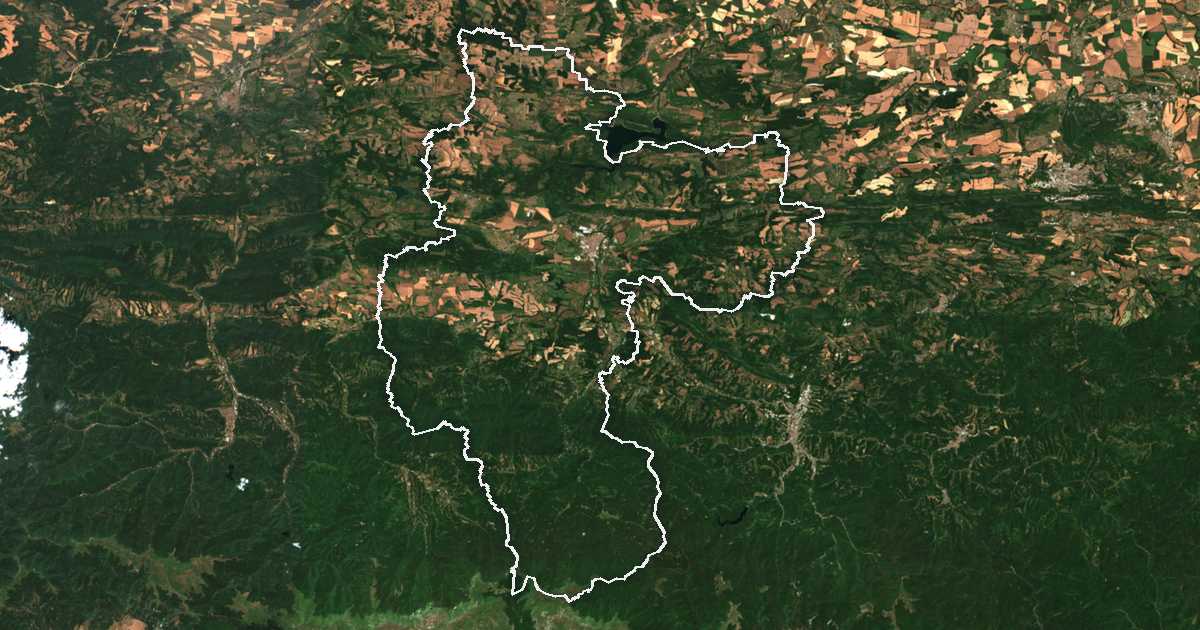 Imagine din satelit cu limita trasată: Sevlievo