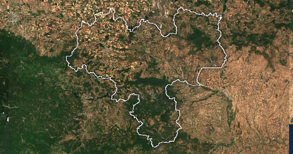 Imagine din satelit cu limita trasată: Haskovo