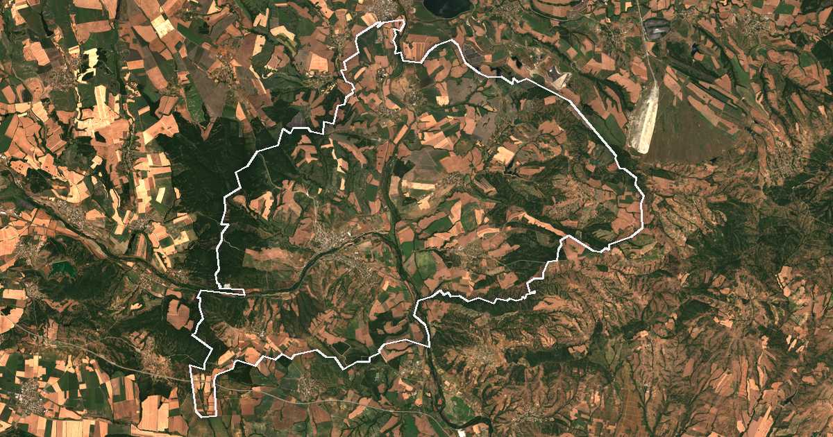 Imagine din satelit cu limita trasată: Simeonovgrad