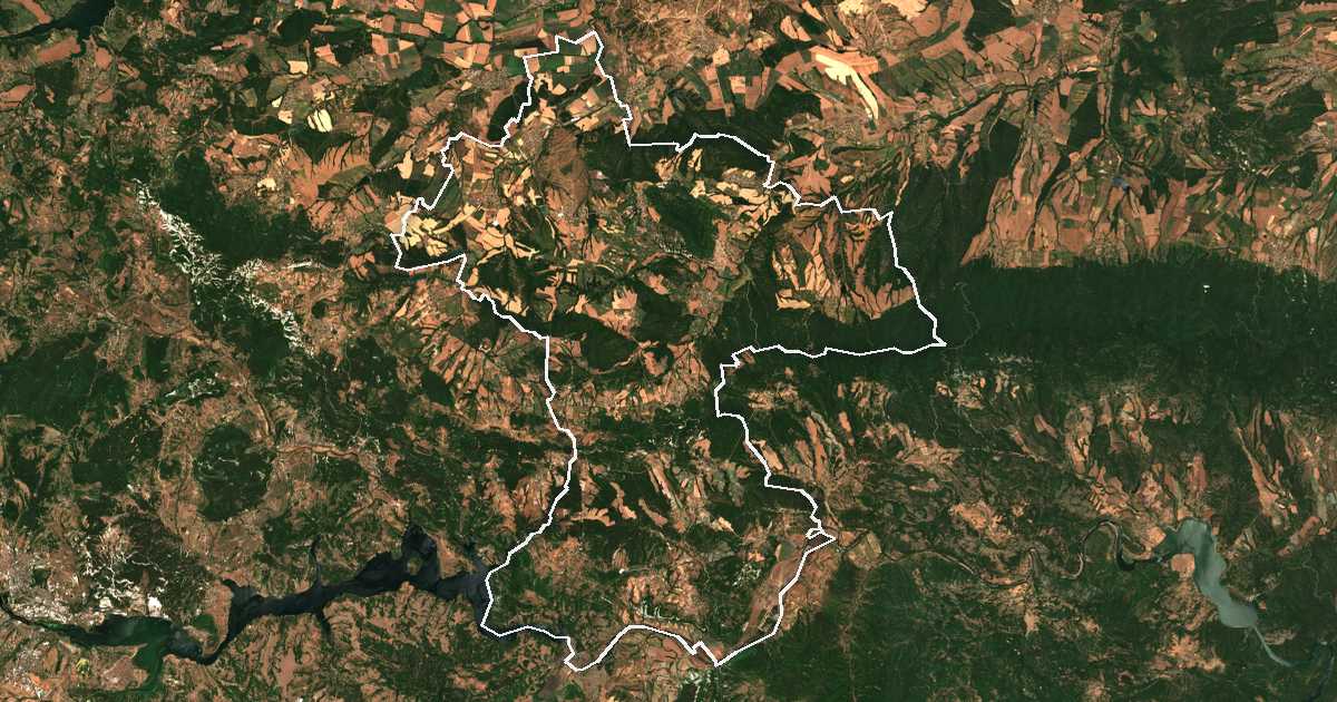 Imagine din satelit cu limita trasată: Stambolovo