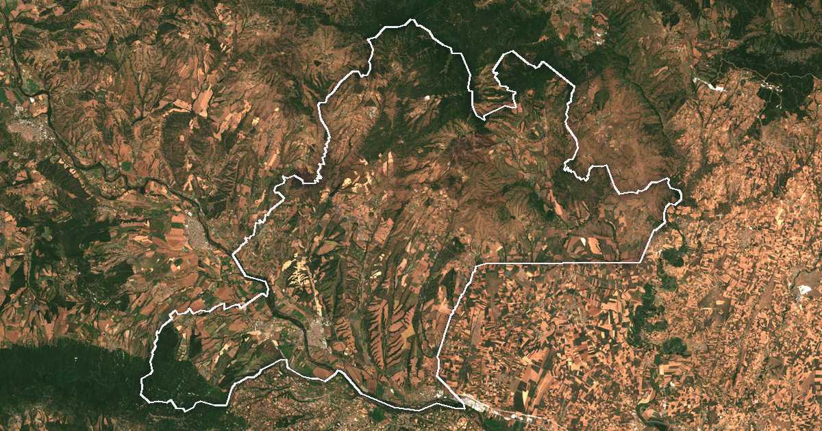Imagine din satelit cu limita trasată: Svilengrad