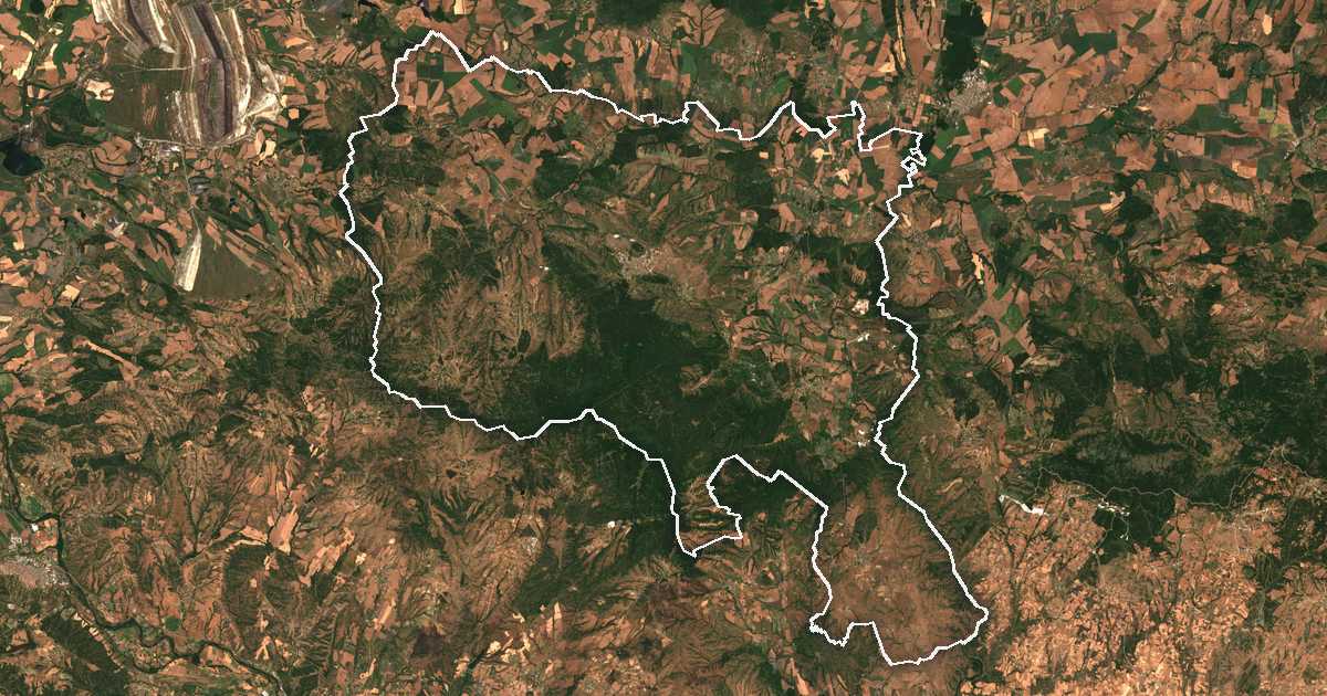 Imagine din satelit cu limita trasată: Topolovgrad
