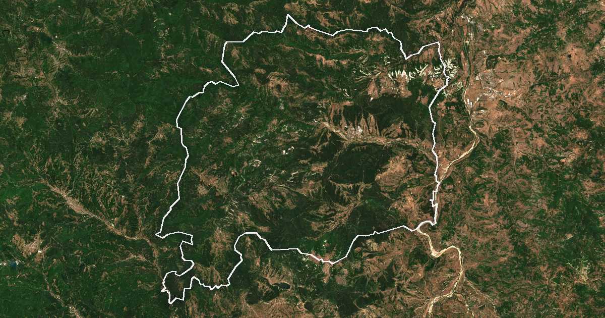 Imagine din satelit cu limita trasată: Djebel