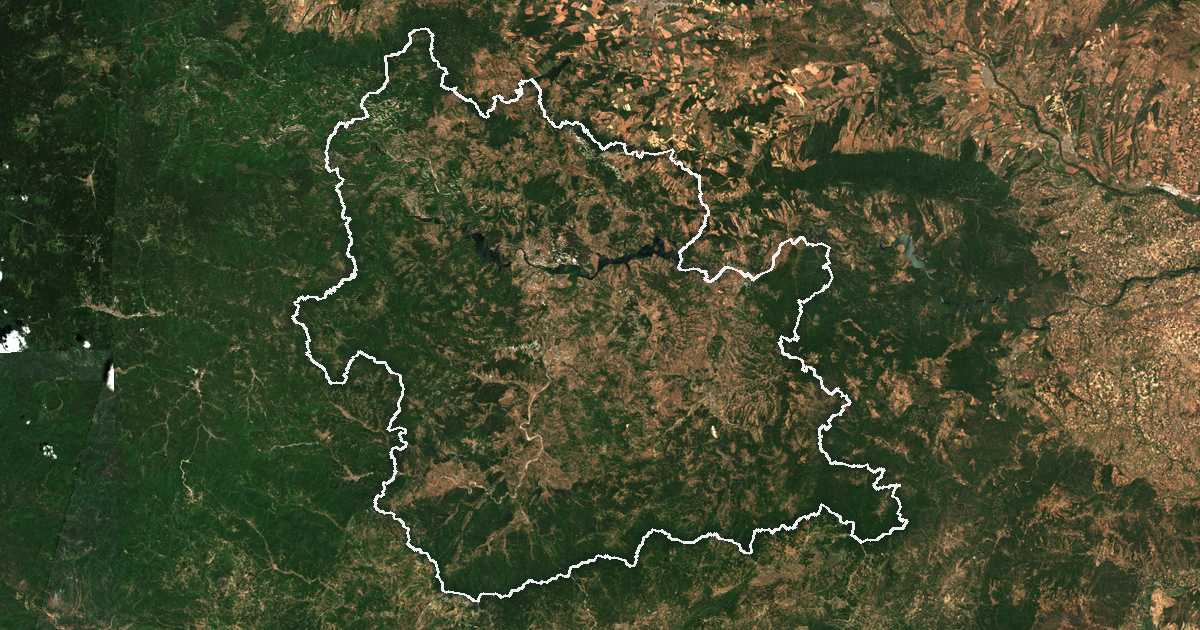 Imagine din satelit cu limita trasată: Kărdjali