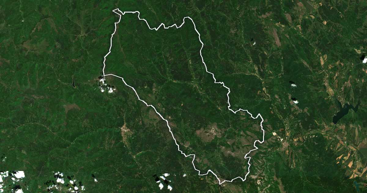 Imagine din satelit cu limita trasată: Trekleano