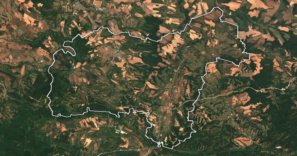 Imagine din satelit cu limita trasată: Lukovit