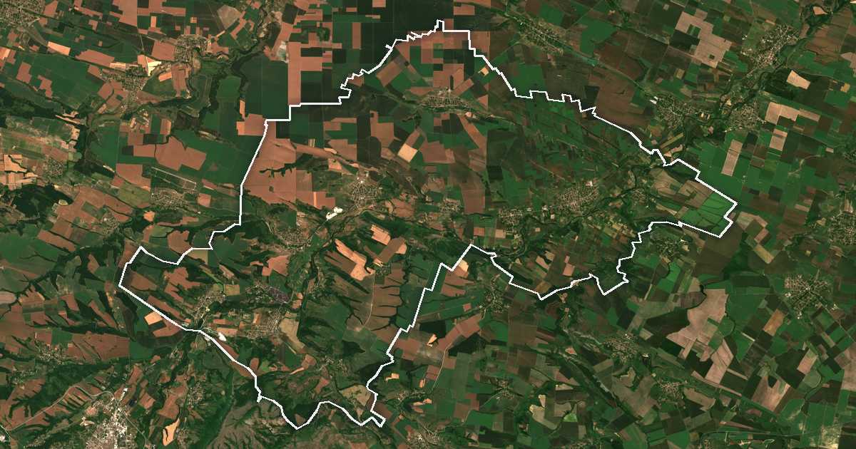 Imagine din satelit cu limita trasată: Boicinovți