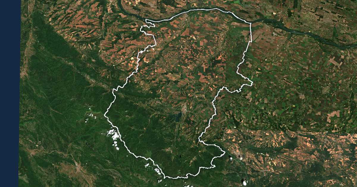 Imagine din satelit cu limita trasată: Montana