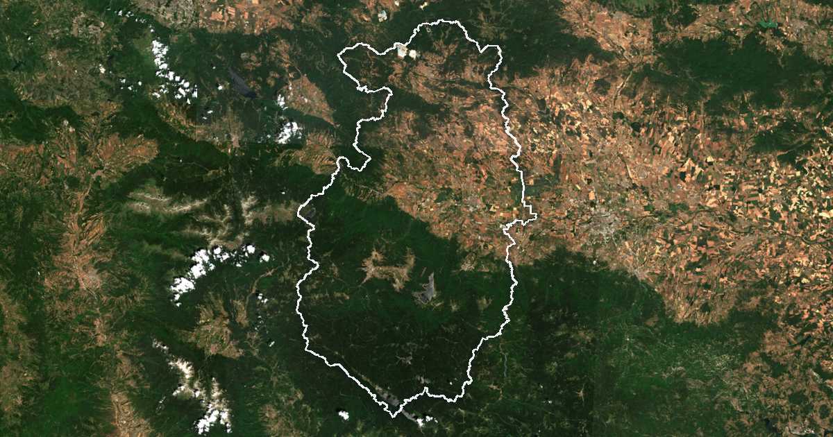 Imagine din satelit cu limita trasată: Pazardjik