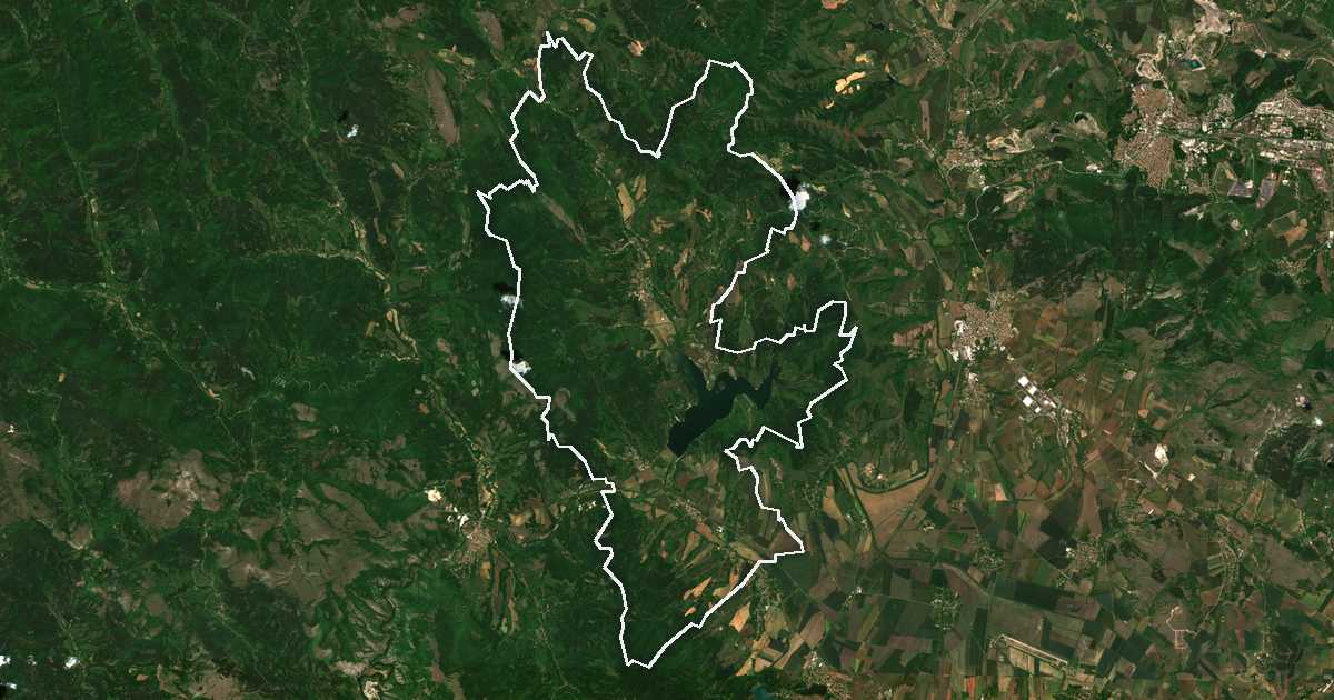 Imagine din satelit cu limita trasată: Kovacevți