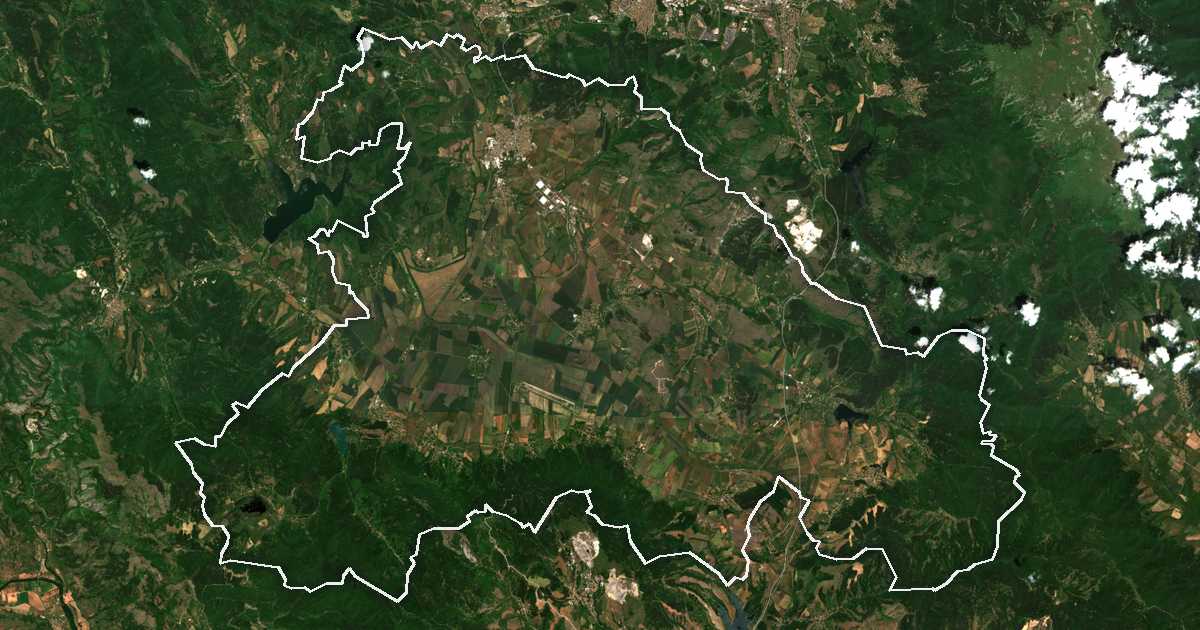Imagine din satelit cu limita trasată: Radomir