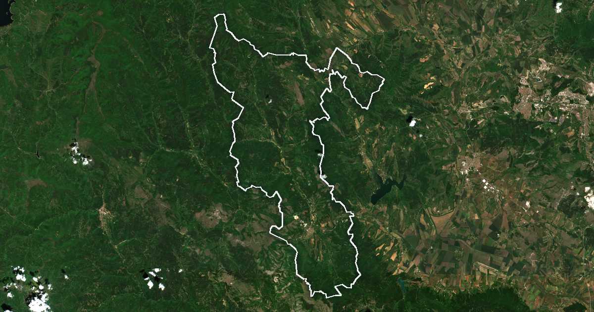 Imagine din satelit cu limita trasată: Zemen