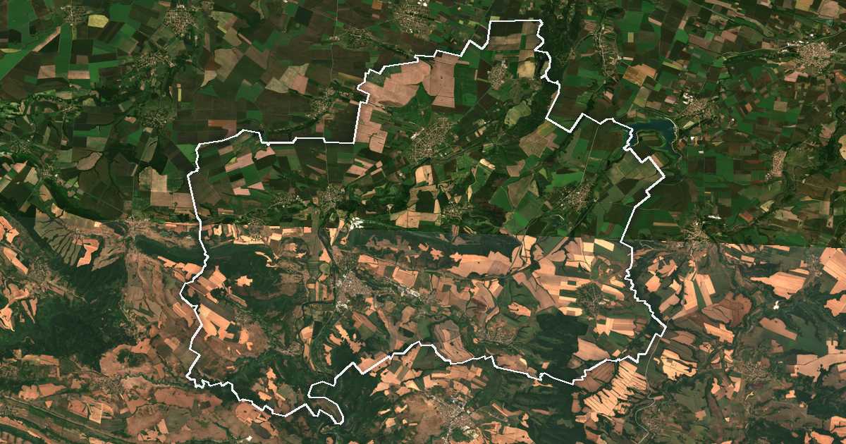 Imagine din satelit cu limita trasată: Cerven Breag