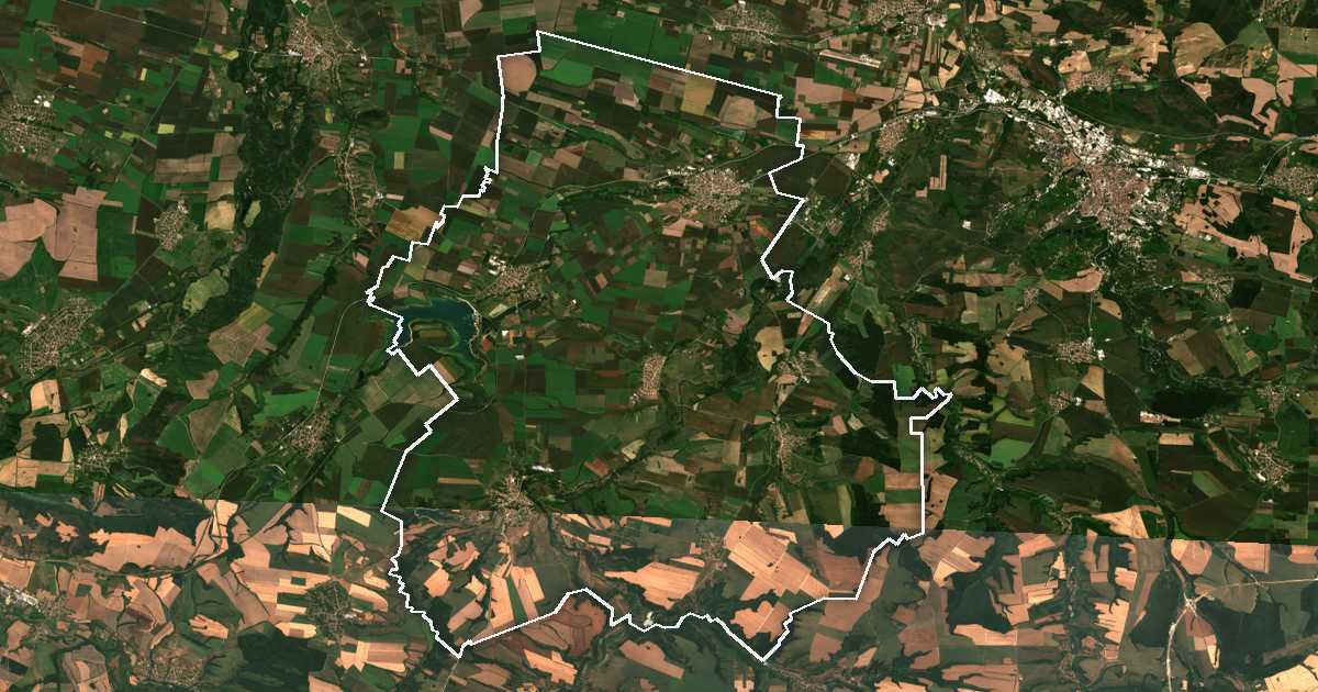 Imagine din satelit cu limita trasată: Dolni Dăbnik