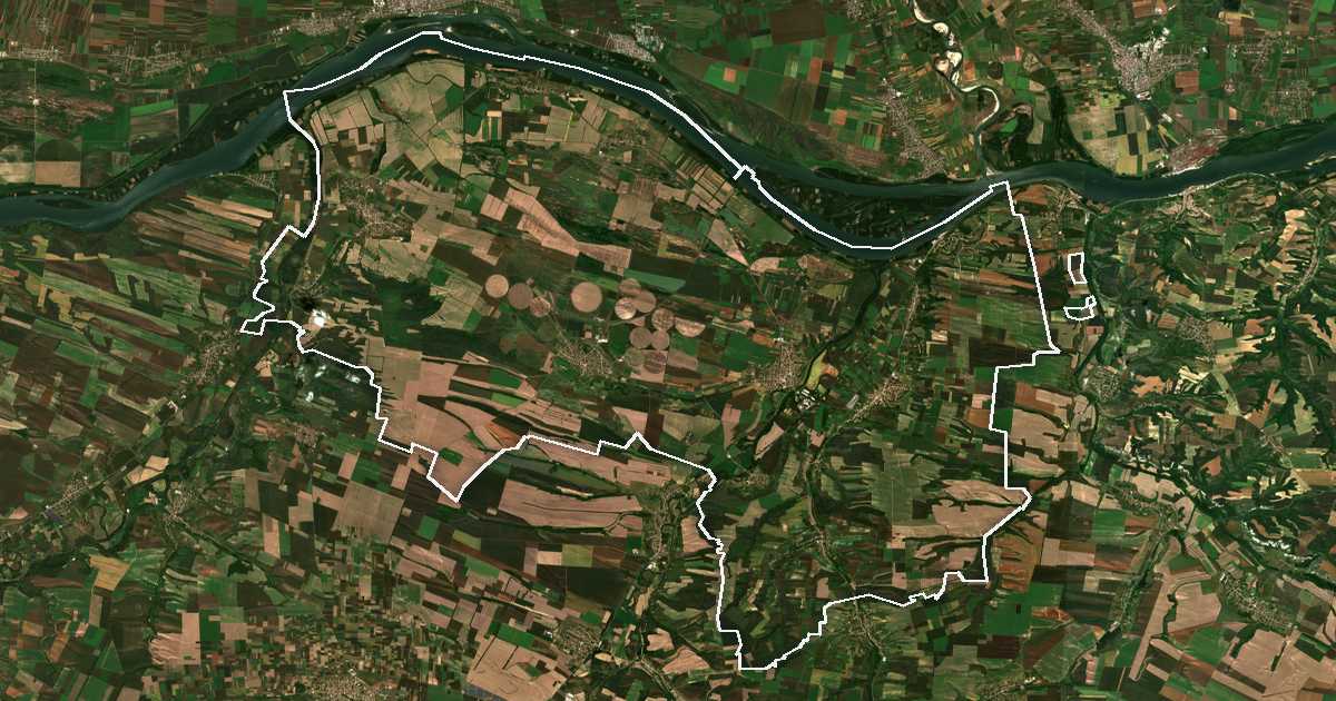 Imagine din satelit cu limita trasată: Guleanți