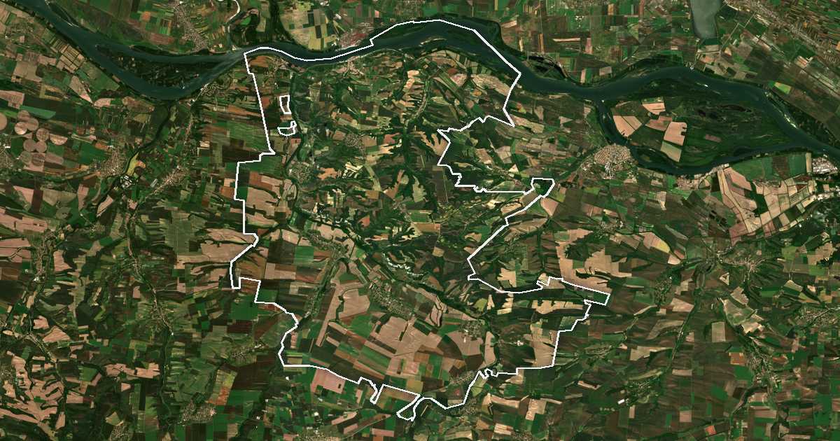 Imagine din satelit cu limita trasată: Nikopol