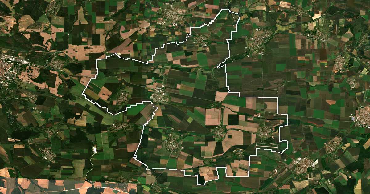 Imagine din satelit cu limita trasată: Pordim