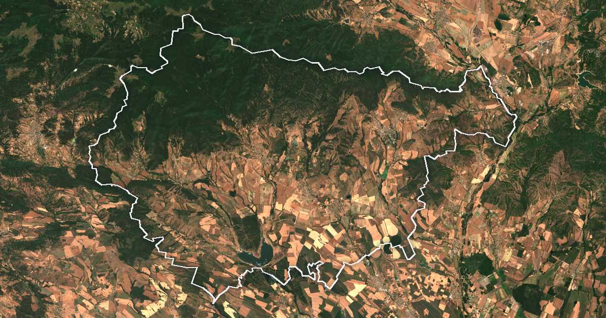 Imagine din satelit cu limita trasată: Hisarea
