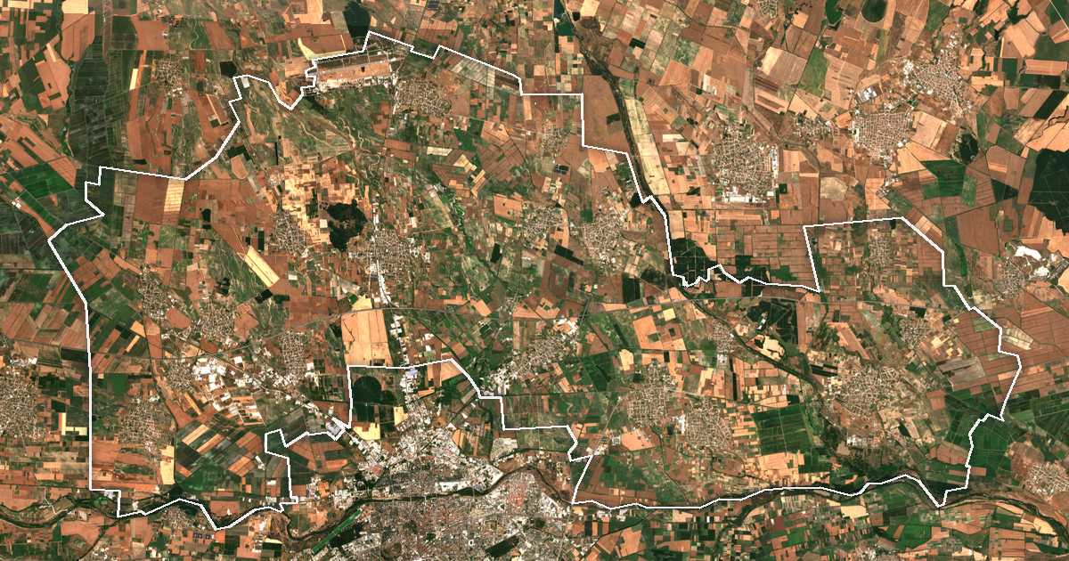Imagine din satelit cu limita trasată: Marița