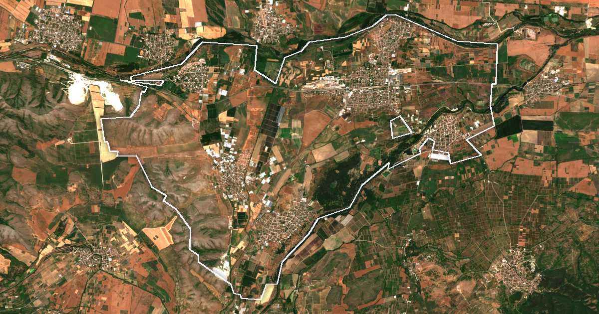Imagine din satelit cu limita trasată: Stamboliiski