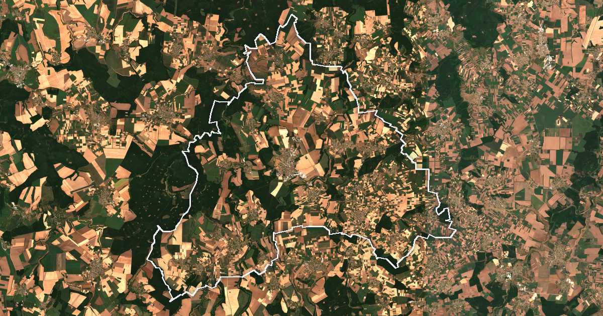 Imagine din satelit cu limita trasată: Isperih