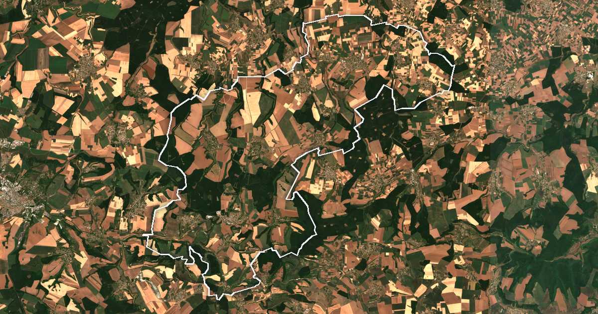 Imagine din satelit cu limita trasată: Samuil