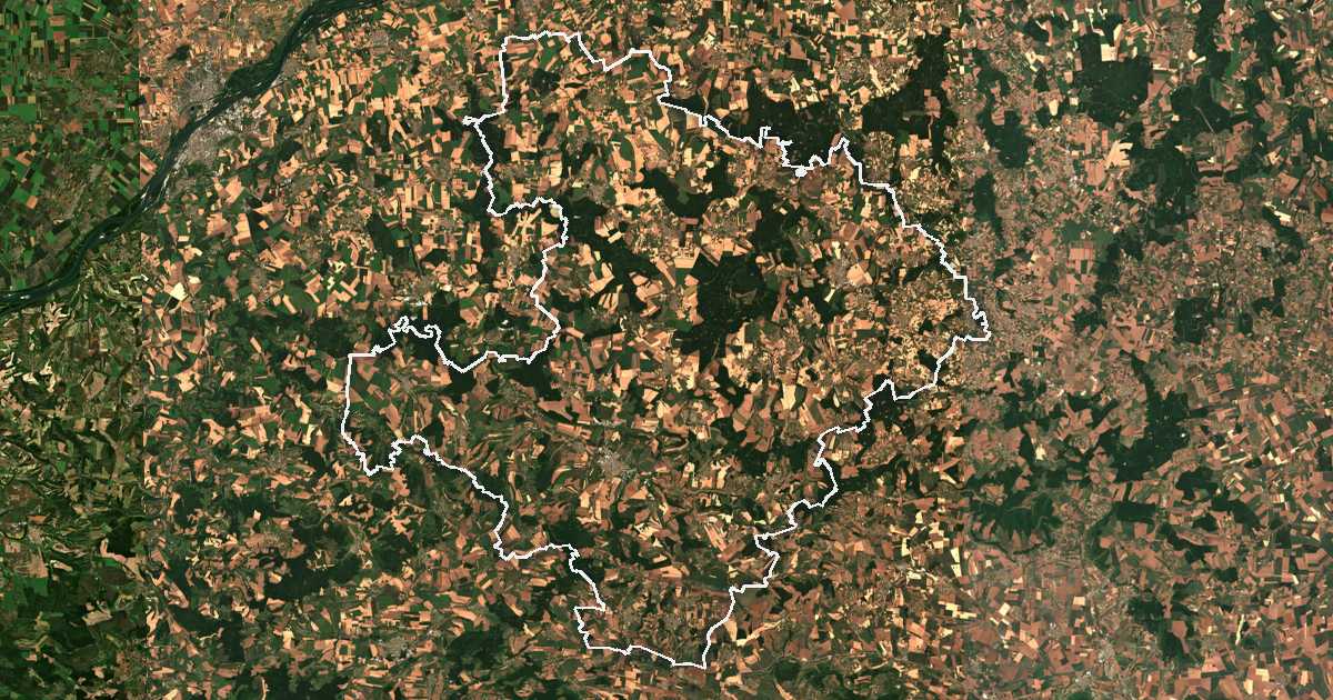 Imagine din satelit cu limita trasată: Razgrad