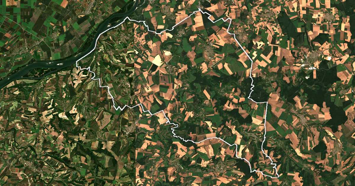 Imagine din satelit cu limita trasată: Ivanovo