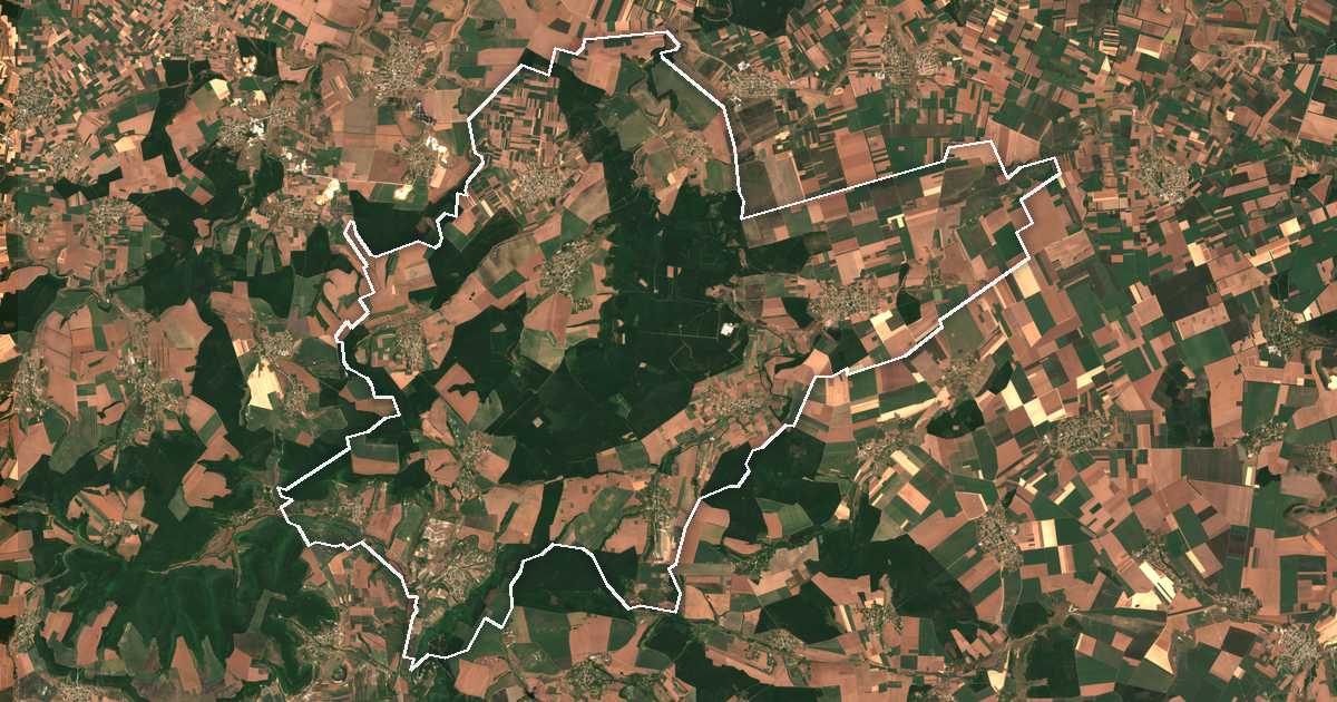 Imagine din satelit cu limita trasată: Nikola Kozlevo