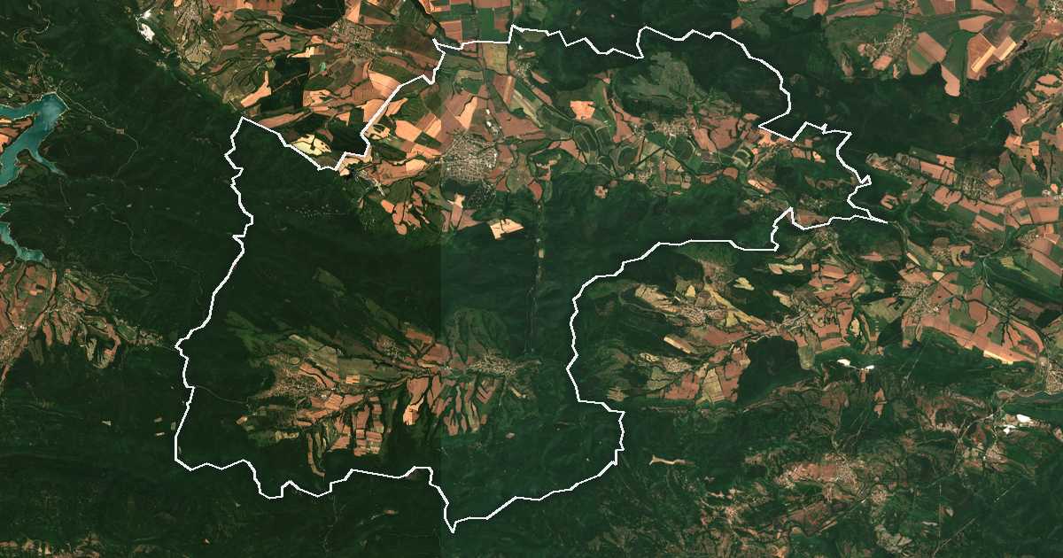 Imagine din satelit cu limita trasată: Smeadovo