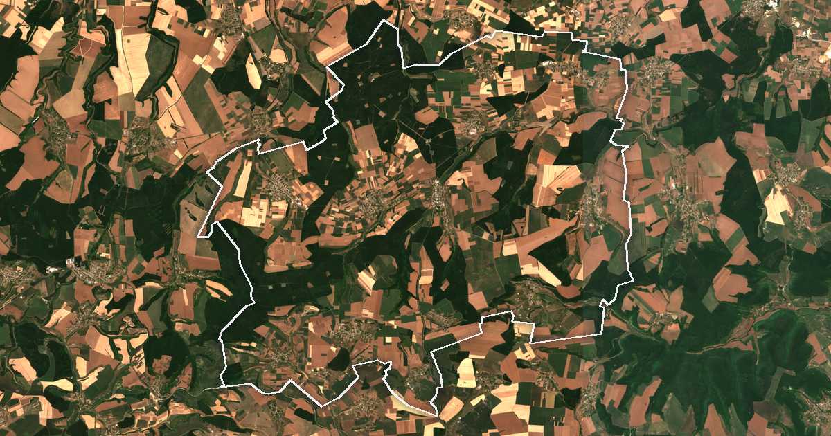 Imagine din satelit cu limita trasată: Veneț