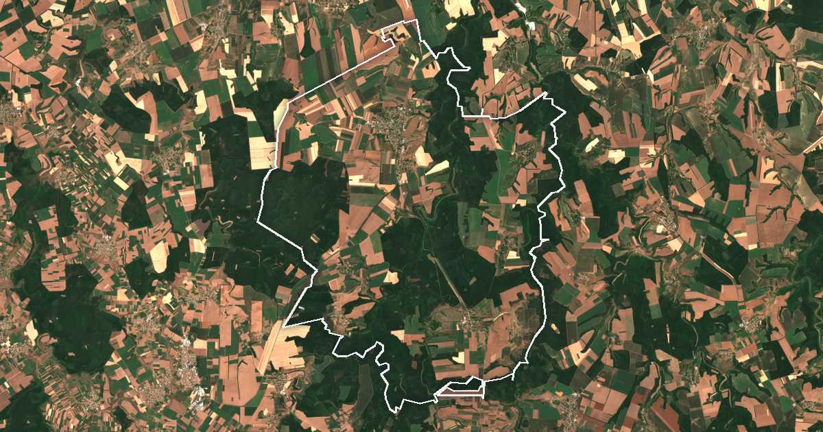 Imagine din satelit cu limita trasată: Alfatar