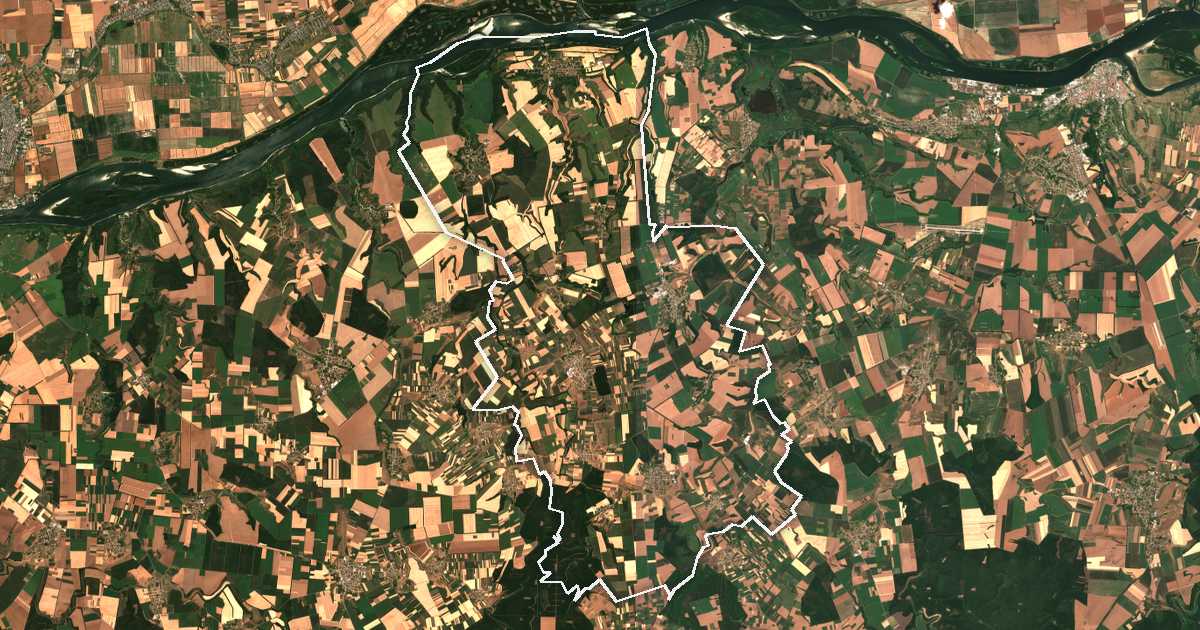 Imagine din satelit cu limita trasată: Sitovo