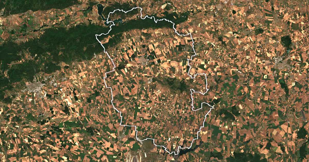 Imagine din satelit cu limita trasată: Nova Zagora
