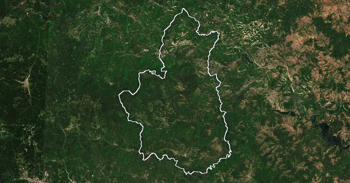 Imagine din satelit cu limita trasată: Banite