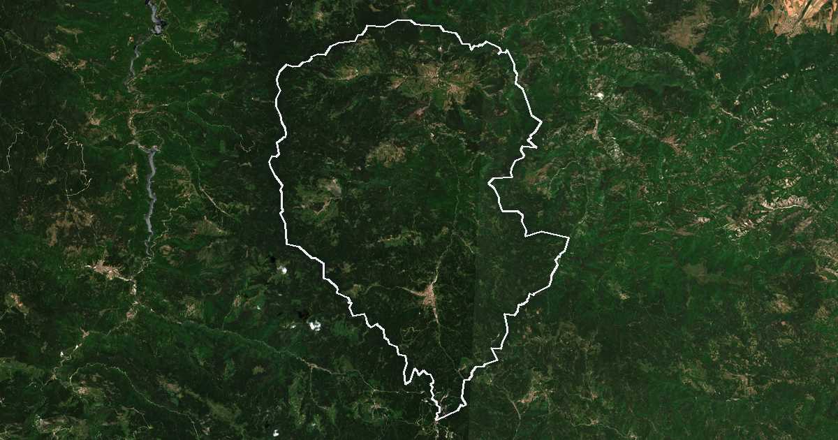 Imagine din satelit cu limita trasată: Cepelare