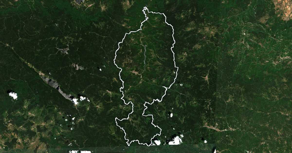 Imagine din satelit cu limita trasată: Devin