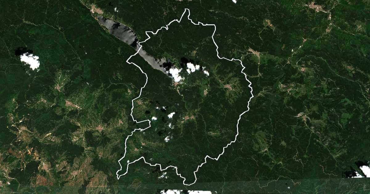Imagine din satelit cu limita trasată: Dospat