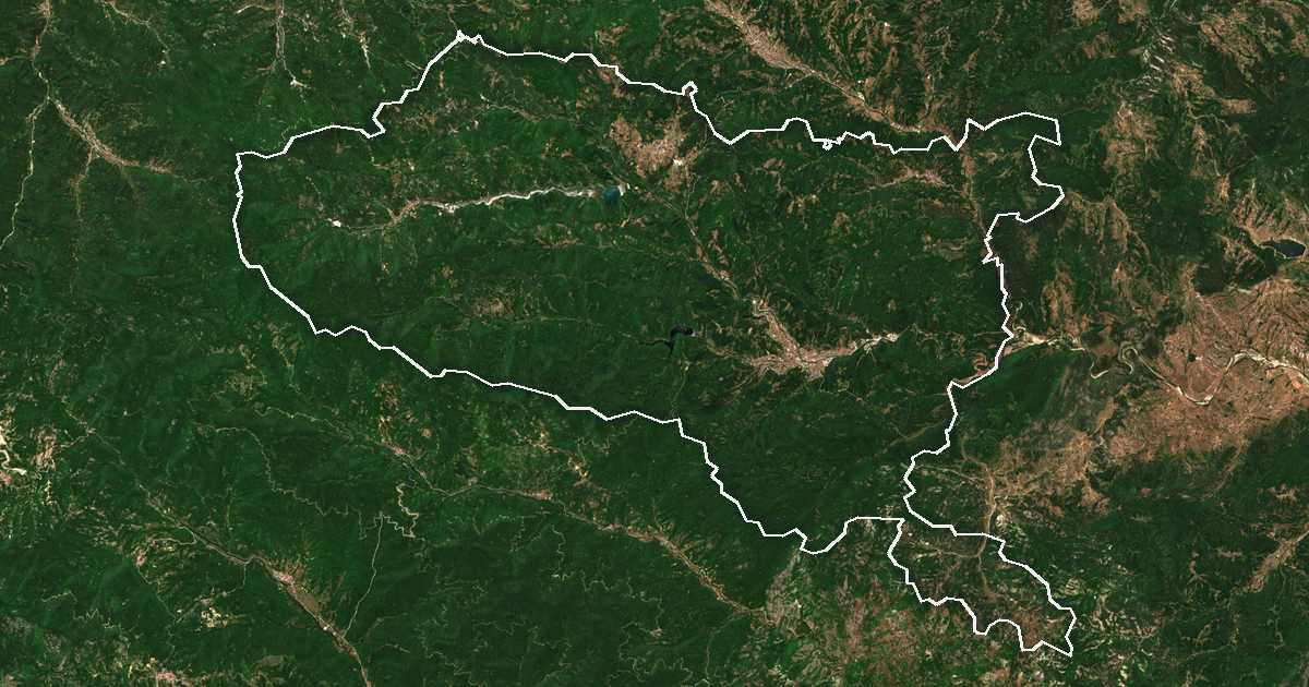 Imagine din satelit cu limita trasată: Zlatograd