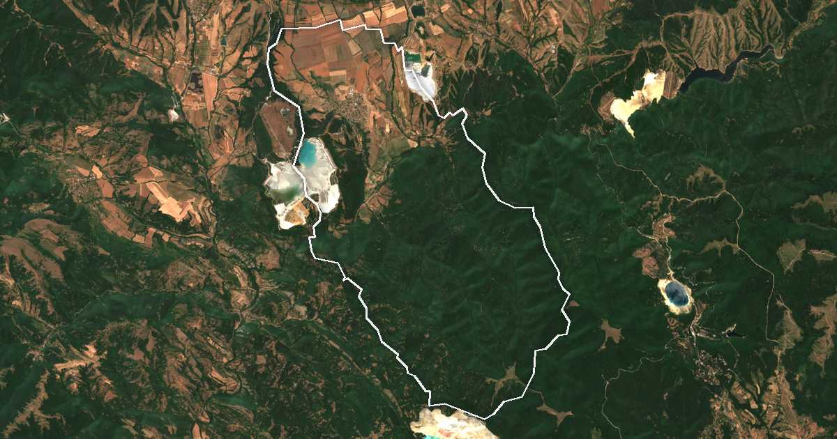Imagine din satelit cu limita trasată: Ceavdar