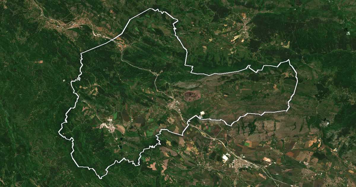 Imagine din satelit cu limita trasată: Dragoman