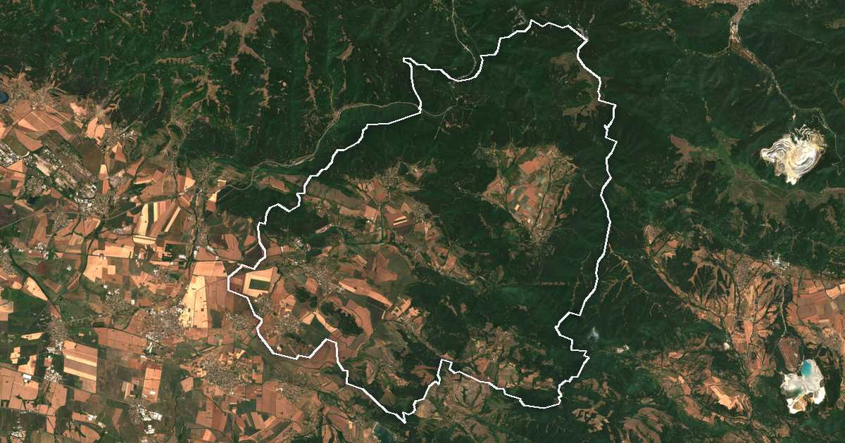 Imagine din satelit cu limita trasată: Gorna Malina