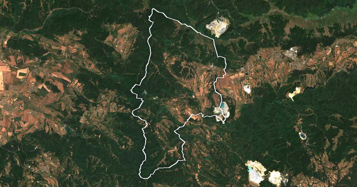 Imagine din satelit cu limita trasată: Mirkovo