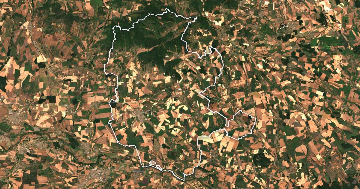 Imagine din satelit cu limita trasată: Cirpan
