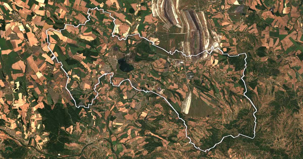 Imagine din satelit cu limita trasată: Gălăbovo