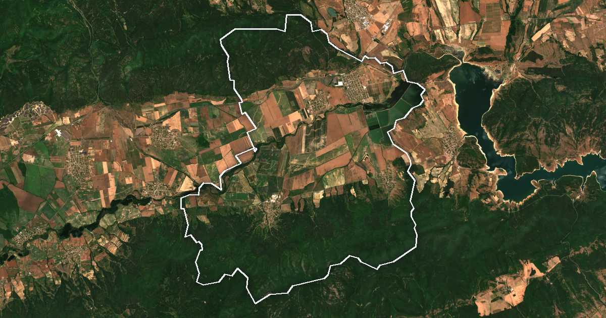 Imagine din satelit cu limita trasată: Nikolaevo