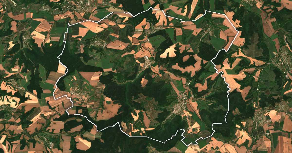 Imagine din satelit cu limita trasată: Opaka