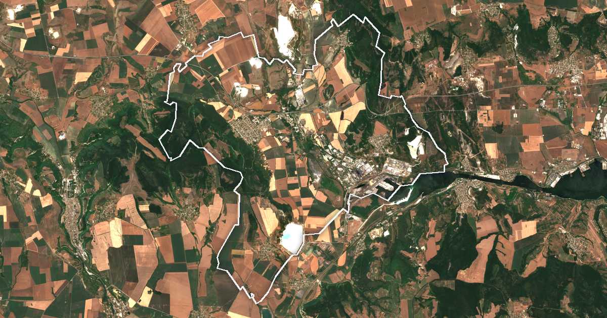 Imagine din satelit cu limita trasată: Devnea